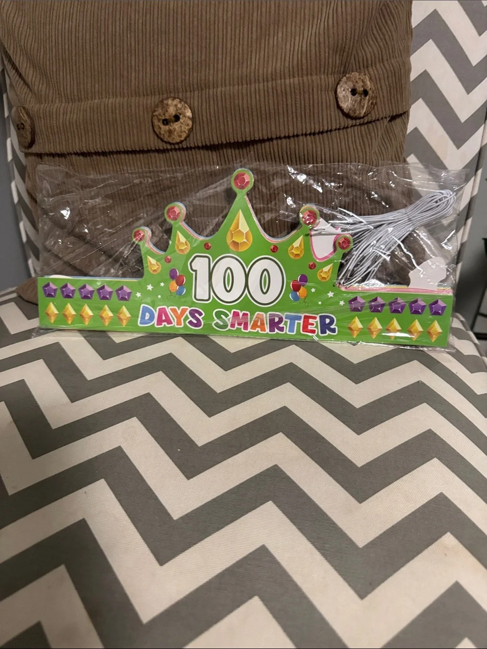 ***2/$15*** 100 Days Smarter Green Celebration Crown - 36 Classroom Party Hat